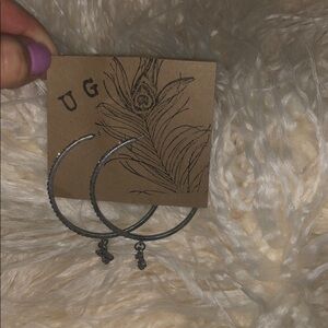 Rhinestone Hoops with Cross accents